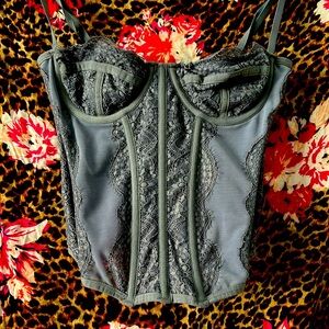 Light blue/grey corset top